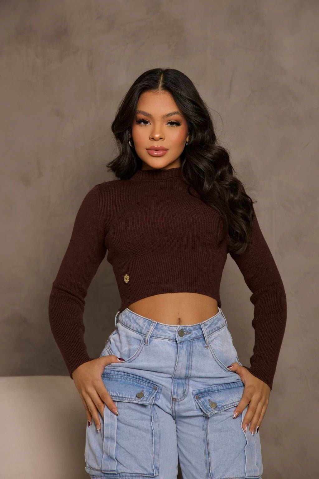 Blusa Tricot Gola Alta LR